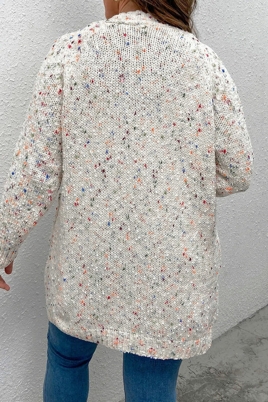 White Rainbow Speckles Short Cardigan