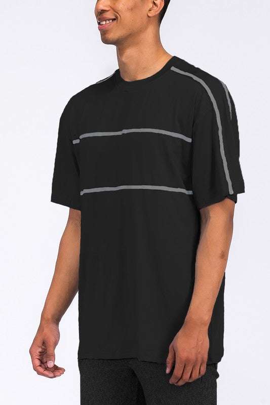 Round Neck Tape Stripe T-shirt