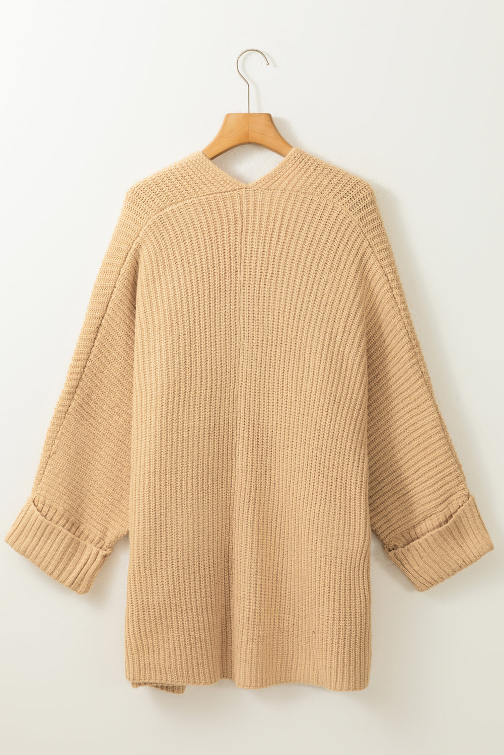 Apricot Oversized Fold Over Sleeve Cardigan