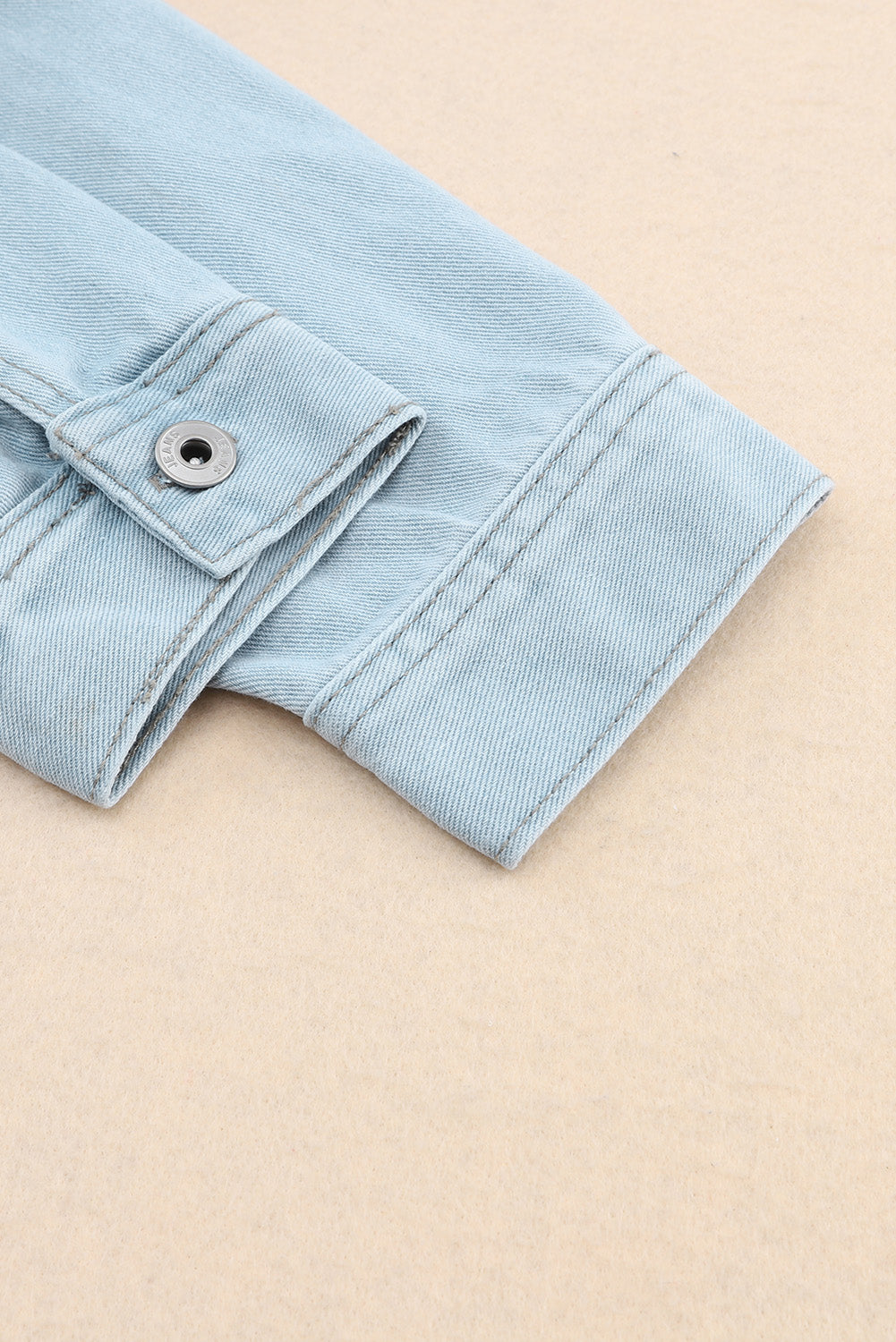 Sky Blue Flap Pocket Denim Jacket