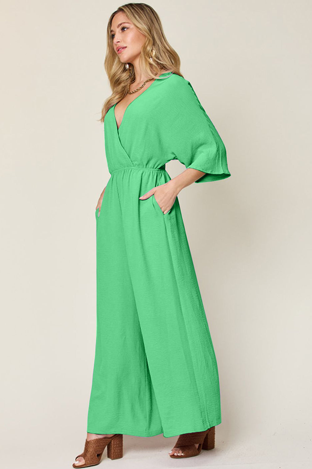 Double Take Plus Size Wide Leg Jumpsuit