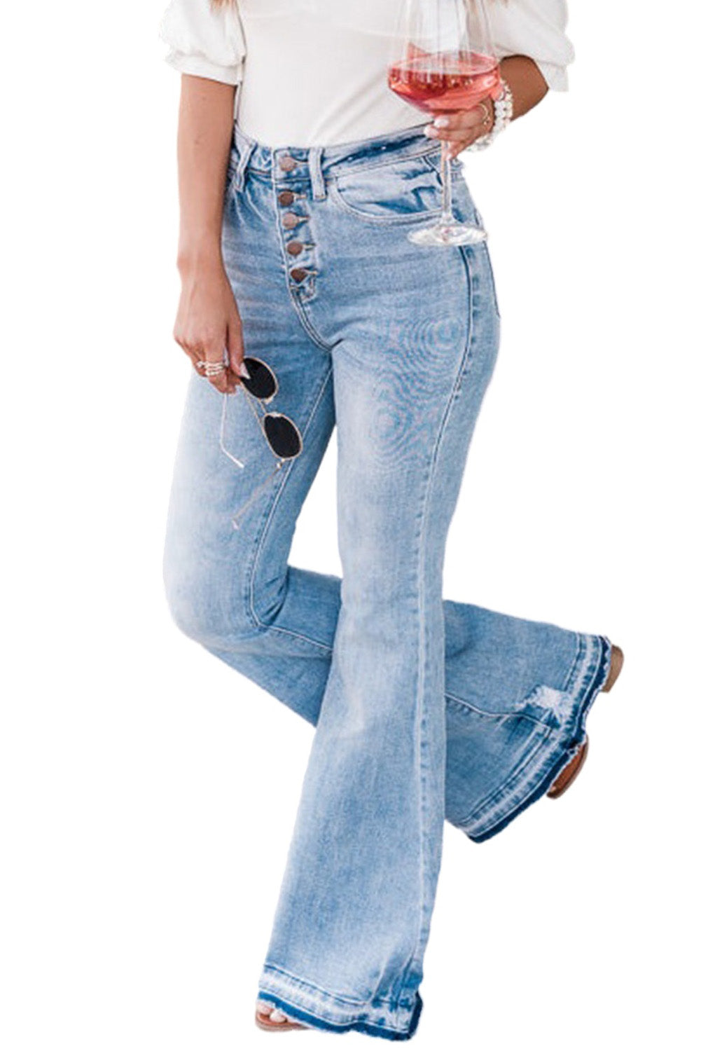 Plus & Regular Fit High Waisted Bell Bottom Jeans