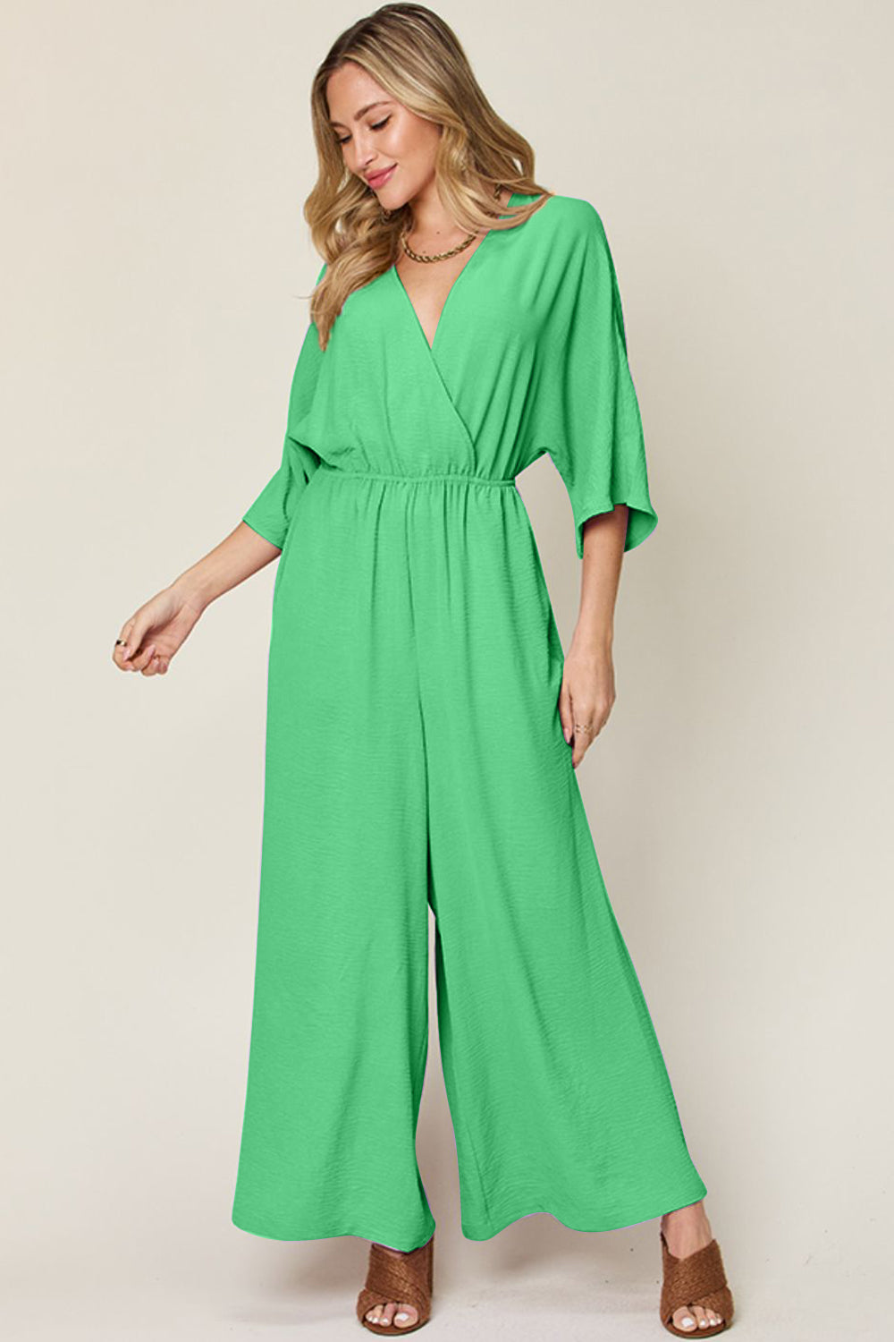 Double Take Plus Size Wide Leg Jumpsuit