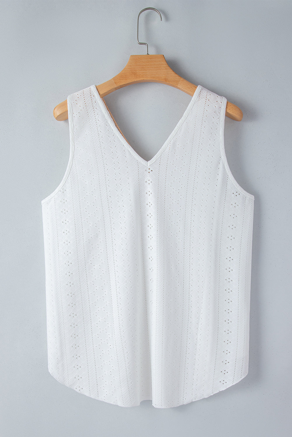 White Plus Size Lace Trim Tank Top