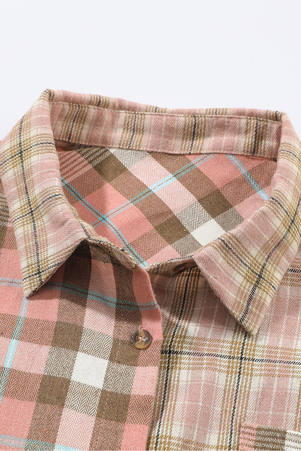 Plus Size Color Block Plaid Long Sleeve Shirt