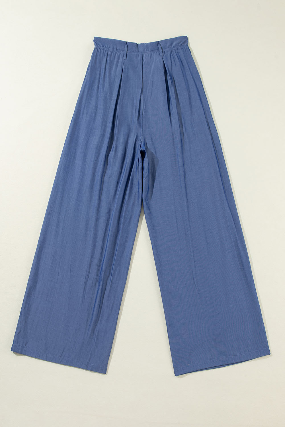 Belted Frilly Waist Wide Leg Loose Pants