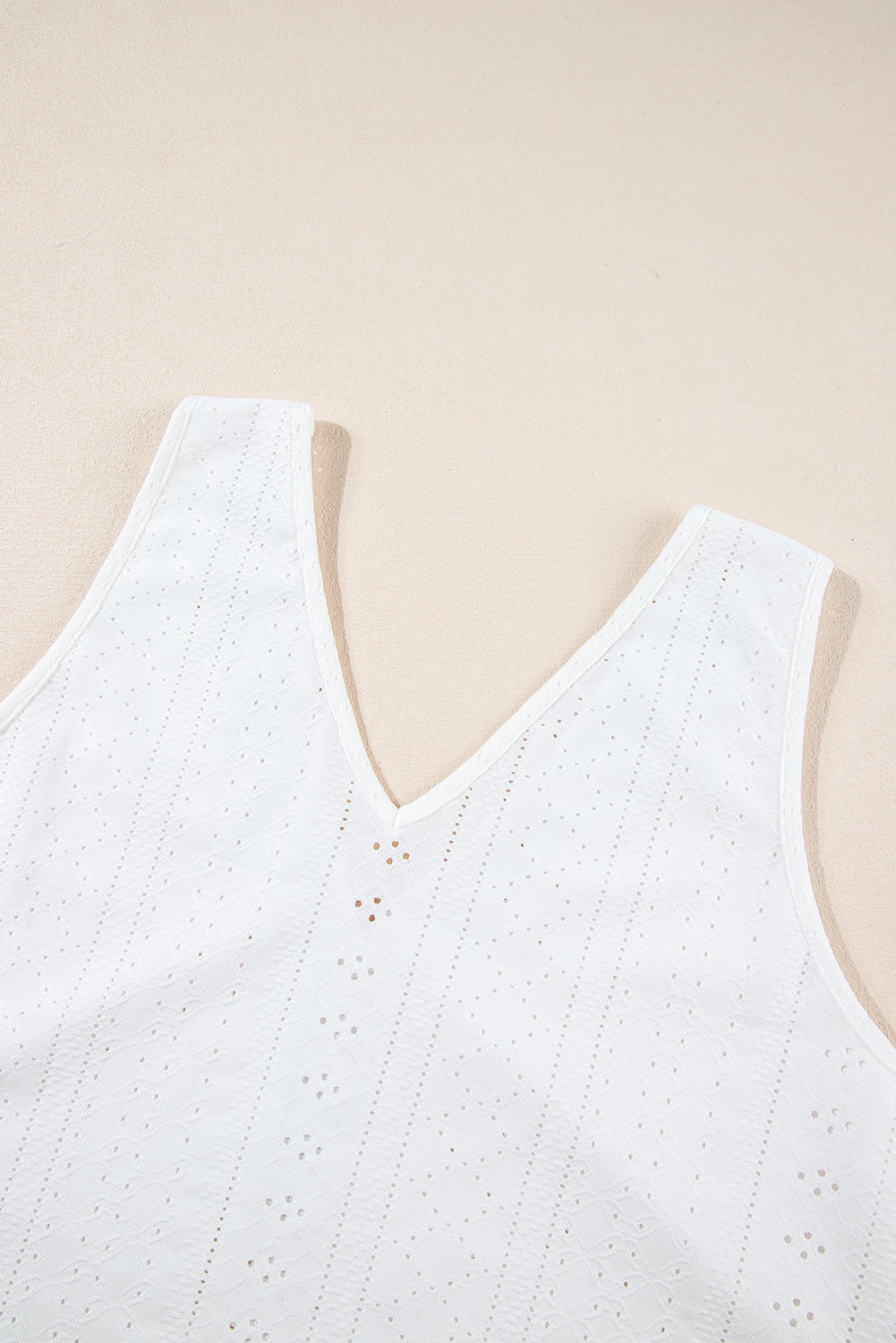 White Plus Size Lace Trim Tank Top