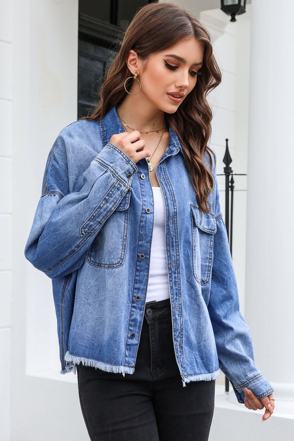 Fly Girl Sky Blue Denim Jacket