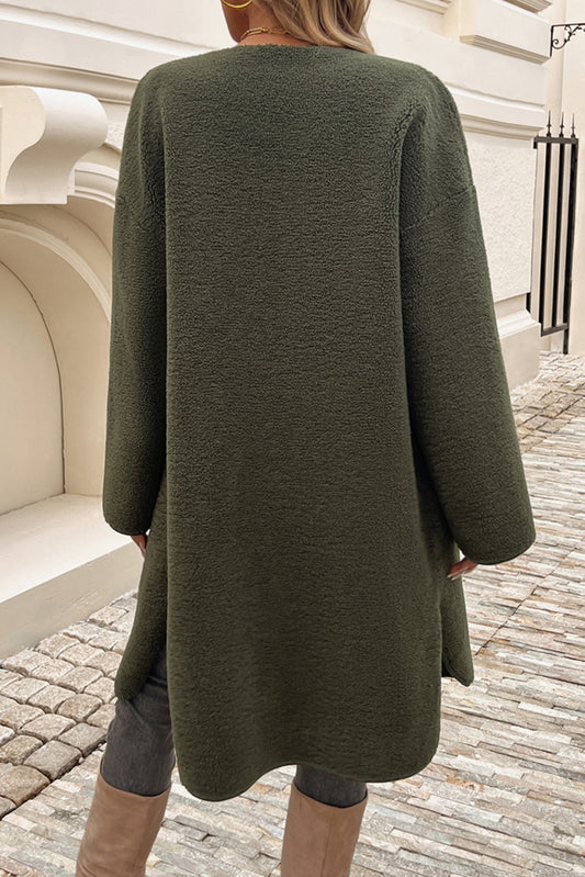 Vineyard Green Cardigan Coat With Pockets Jacket