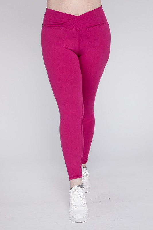 Plus Size V Waist Full Length Leggings