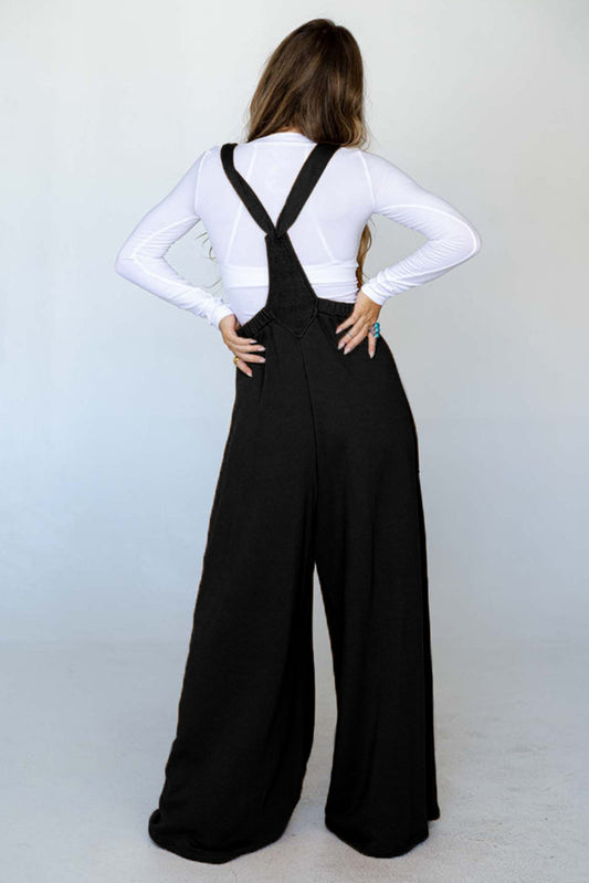 Black Knotted Wide Leg Jumpsuit