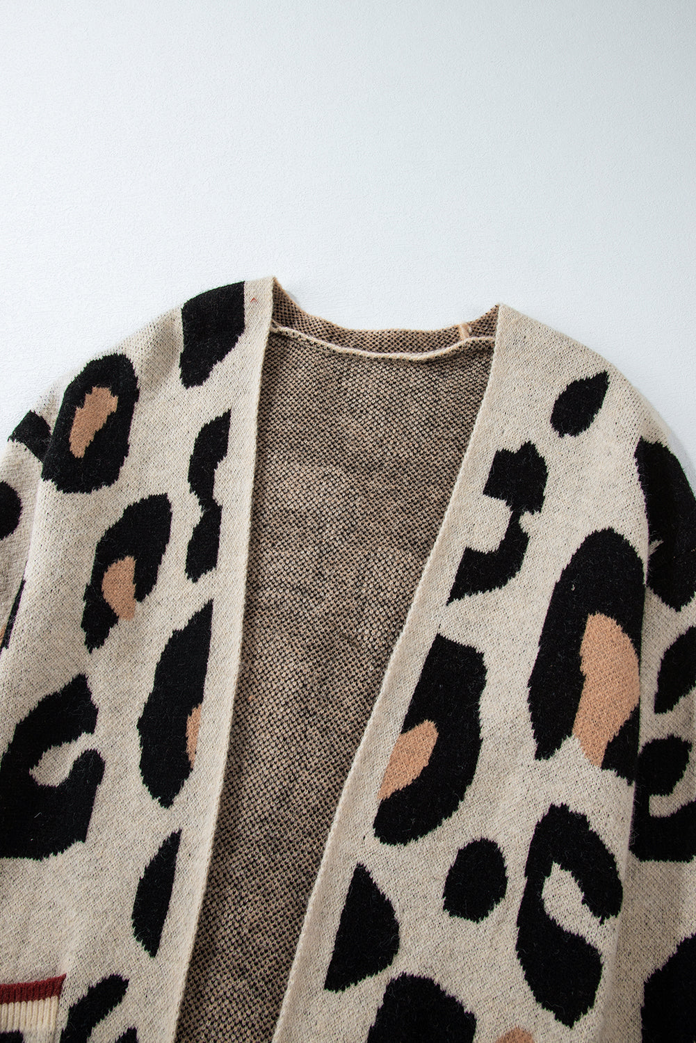 Oversized Leopard Print Open Midi Cardigan