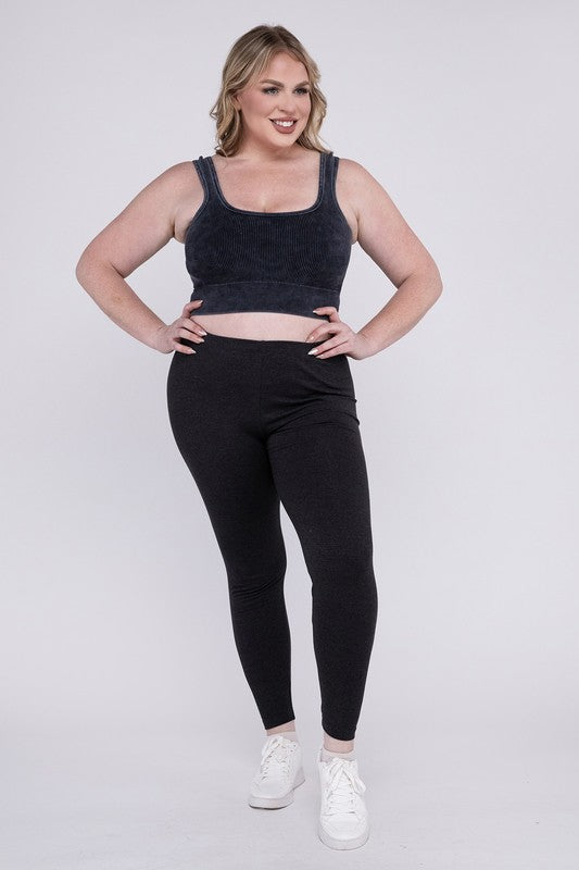 Plus Size Premium Cotton Full Length Leggings