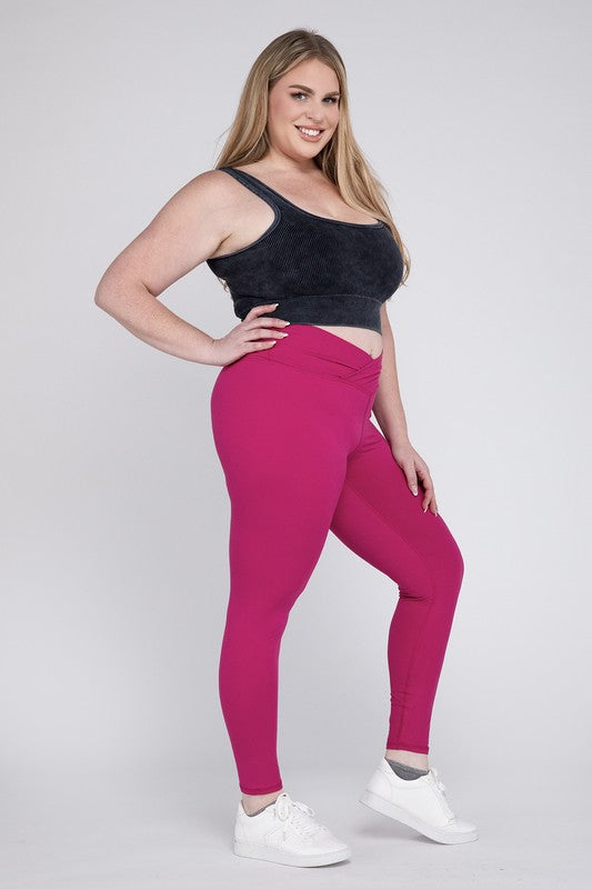 Plus Size V Waist Full Length Leggings