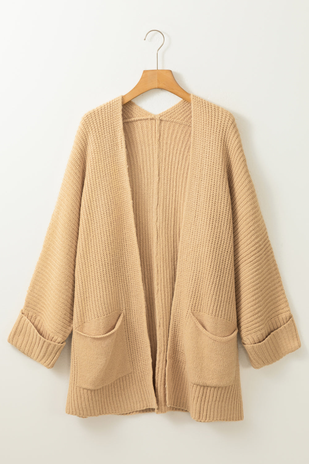 Apricot Oversized Fold Over Sleeve Cardigan