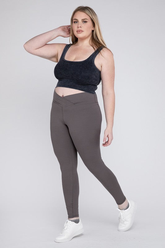 Plus Size V Waist Full Length Leggings