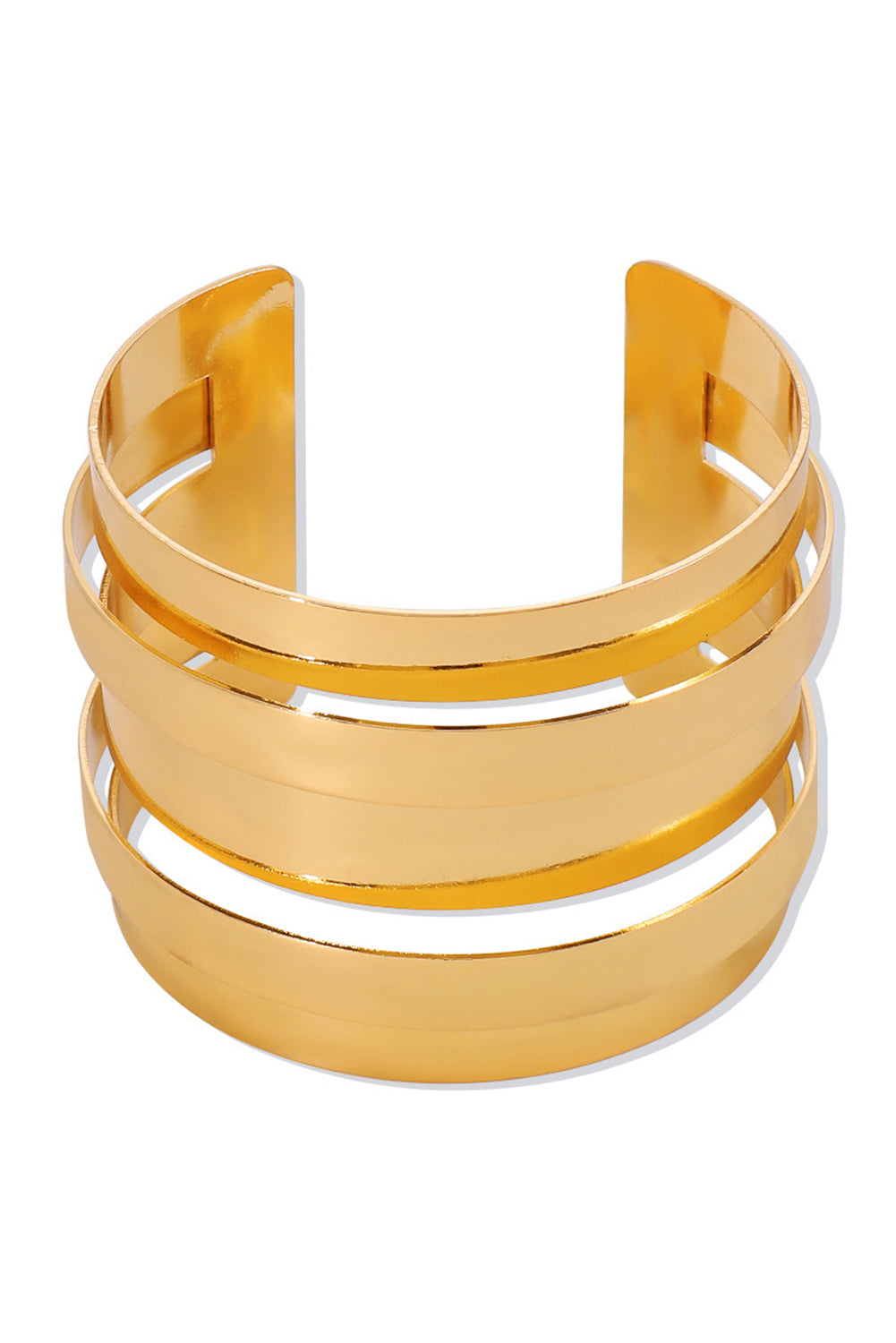 Gold Multi Layered Opening Alloy Bangle