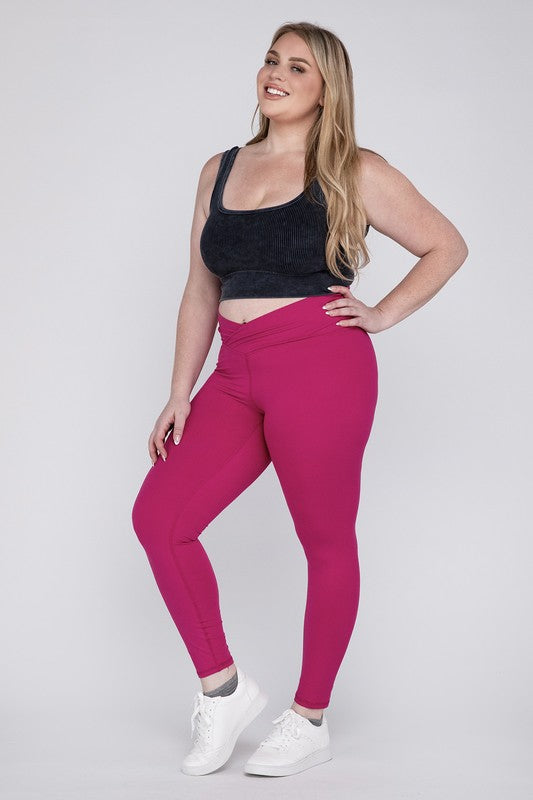 Plus Size V Waist Full Length Leggings