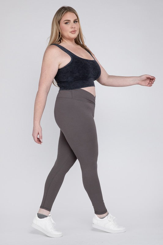 Plus Size V Waist Full Length Leggings