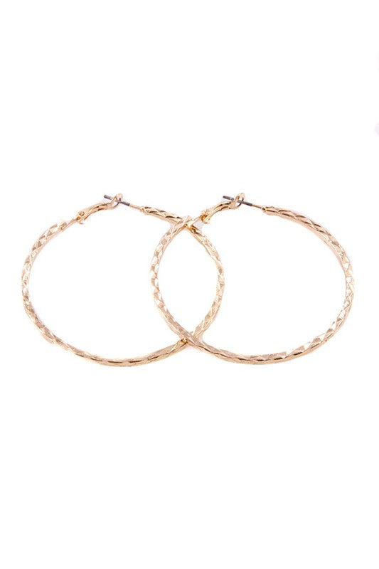 Large  Textured Hoop Earrings