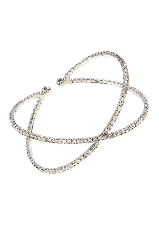 Criss- Cross  Adjustable Rhinestone Bracelet