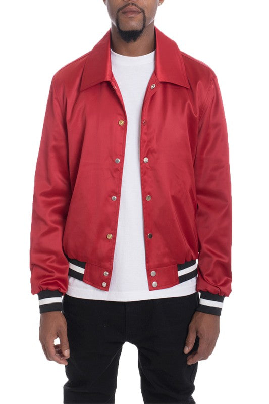 Men Satin Bomber Jacket