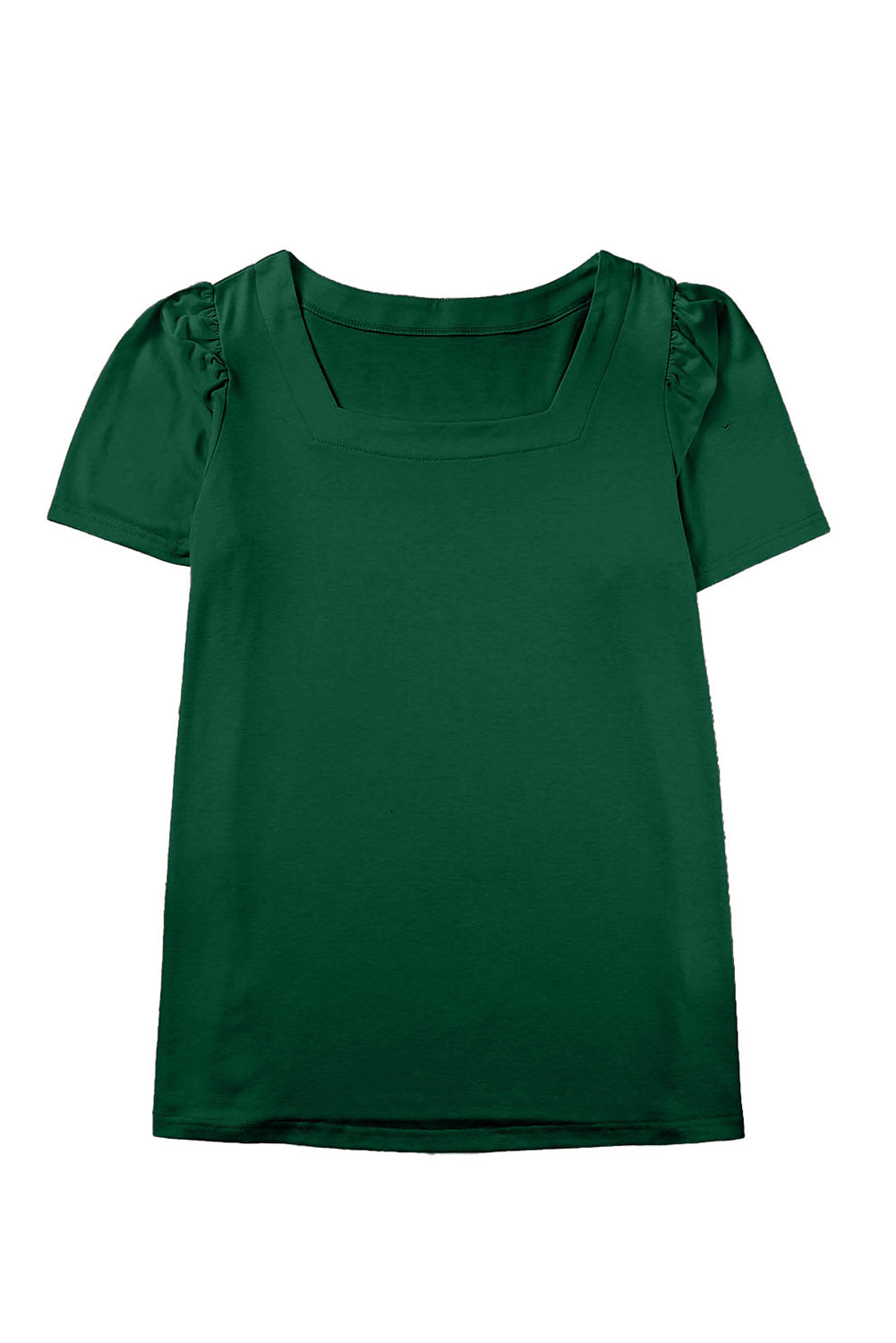 Plus Size  Ruched Shoulder Short Sleeve Top