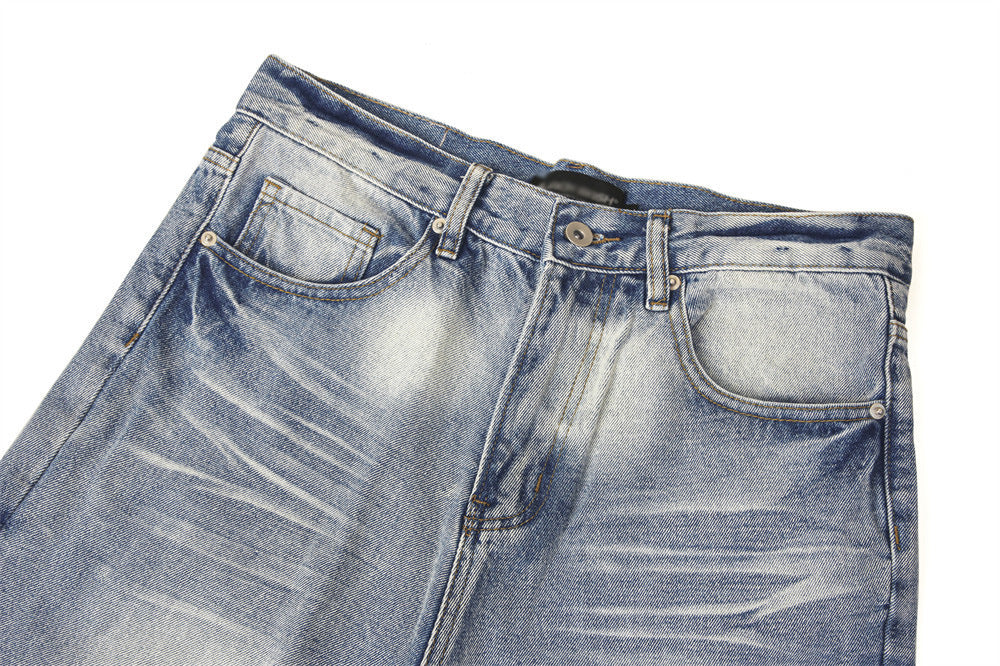 Retro Washed Worn Jeans Men