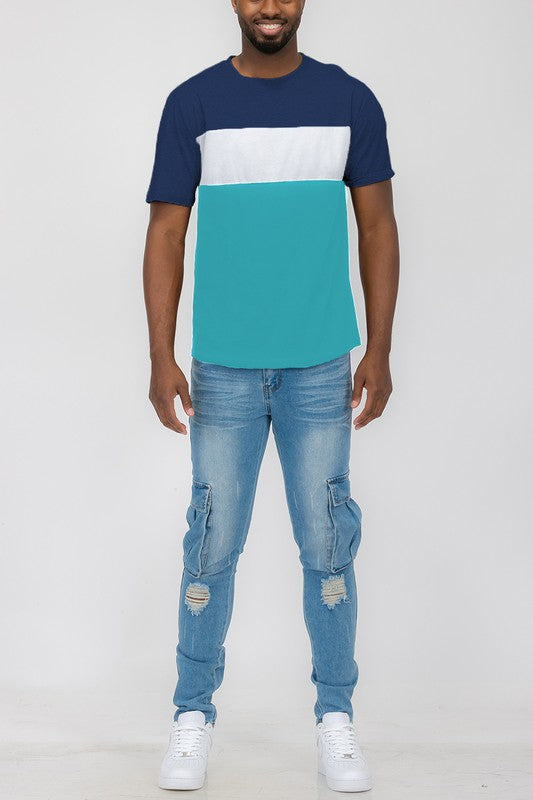 Color Block Short Sleeve T-shirt