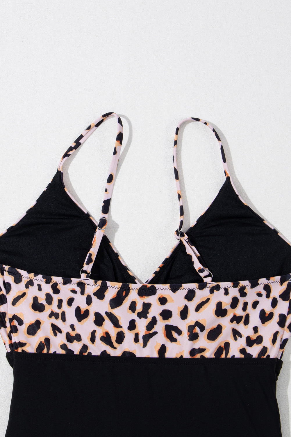 Black Animal Print Belted One-piece Swimsuit