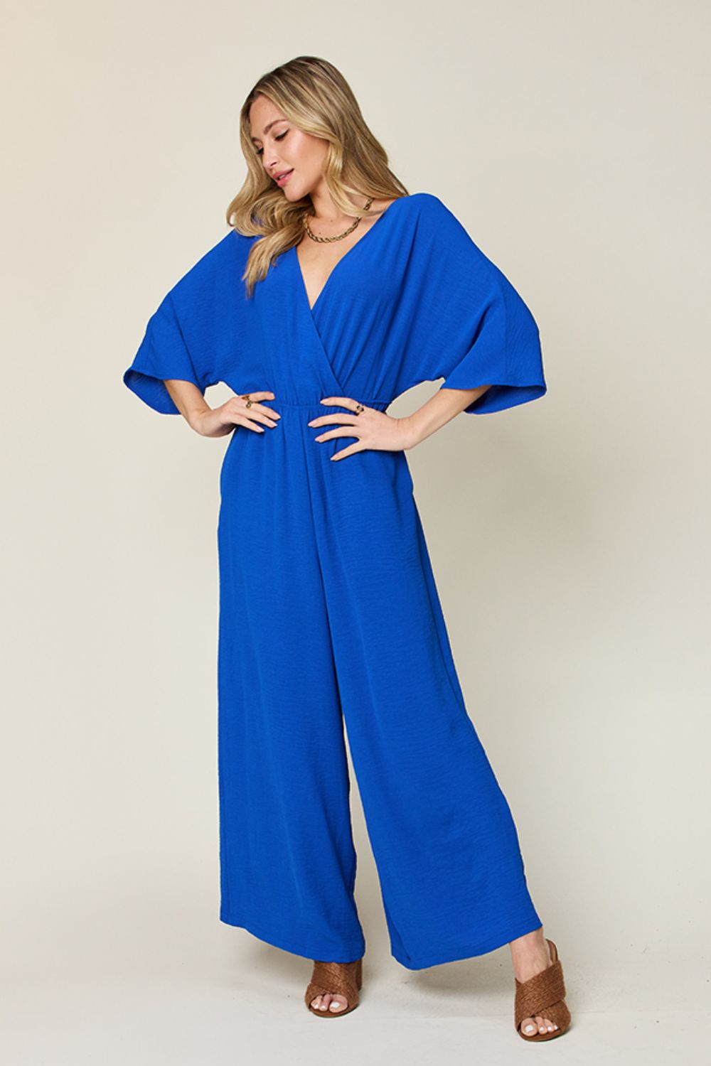 Double Take Plus Size Wide Leg Jumpsuit