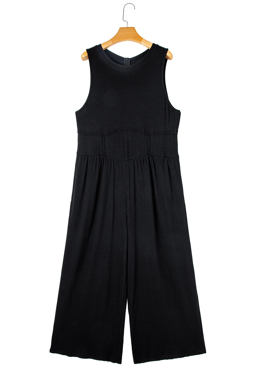 Black Plus Size Sleeveless Wide Leg Jumpsuit