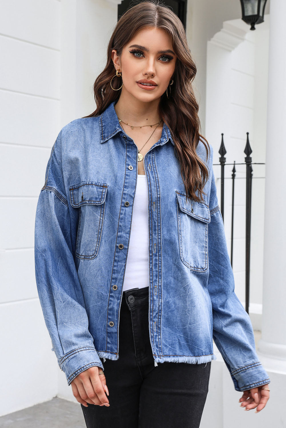 Fly Girl Sky Blue Denim Jacket