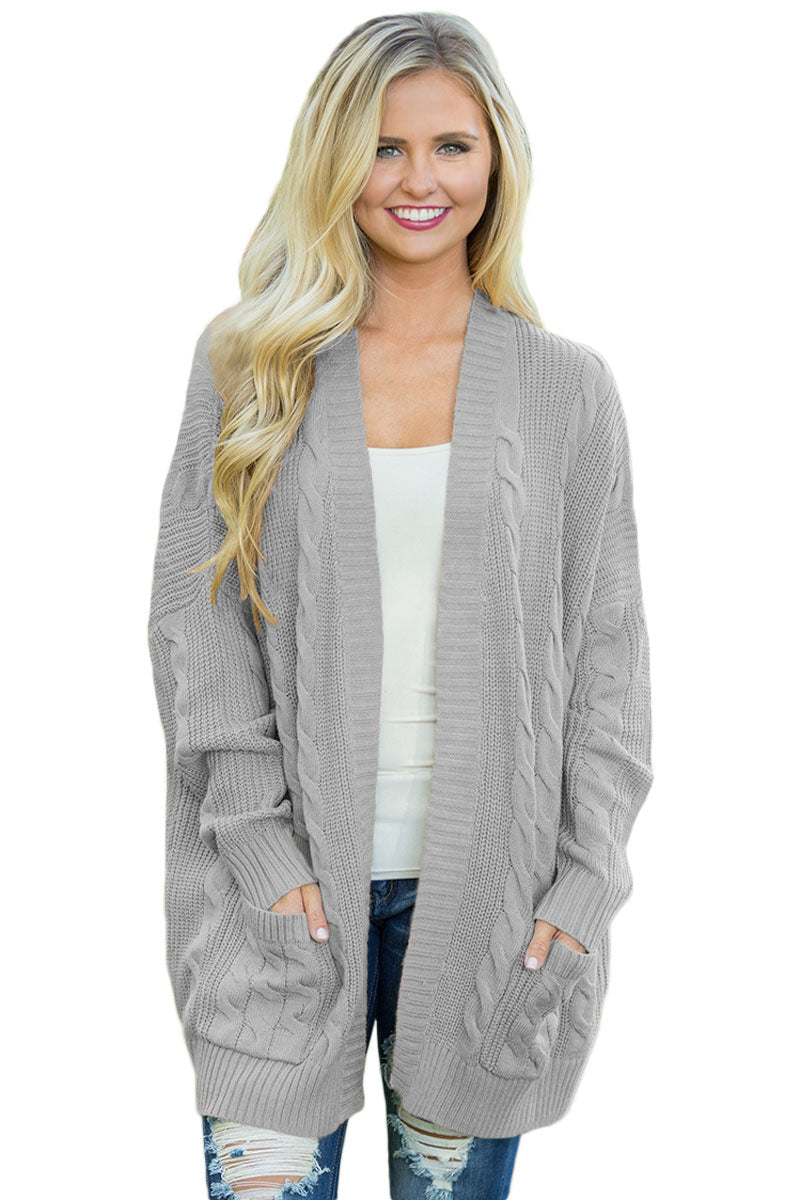 Knit Textured Long Cardigan (Up to size 4X)