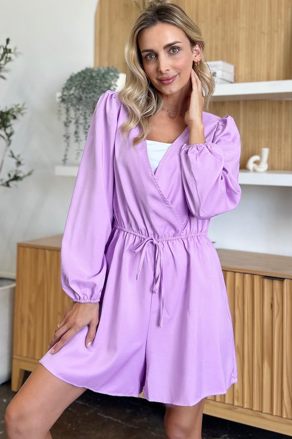 Plus Size Drawstring Romper