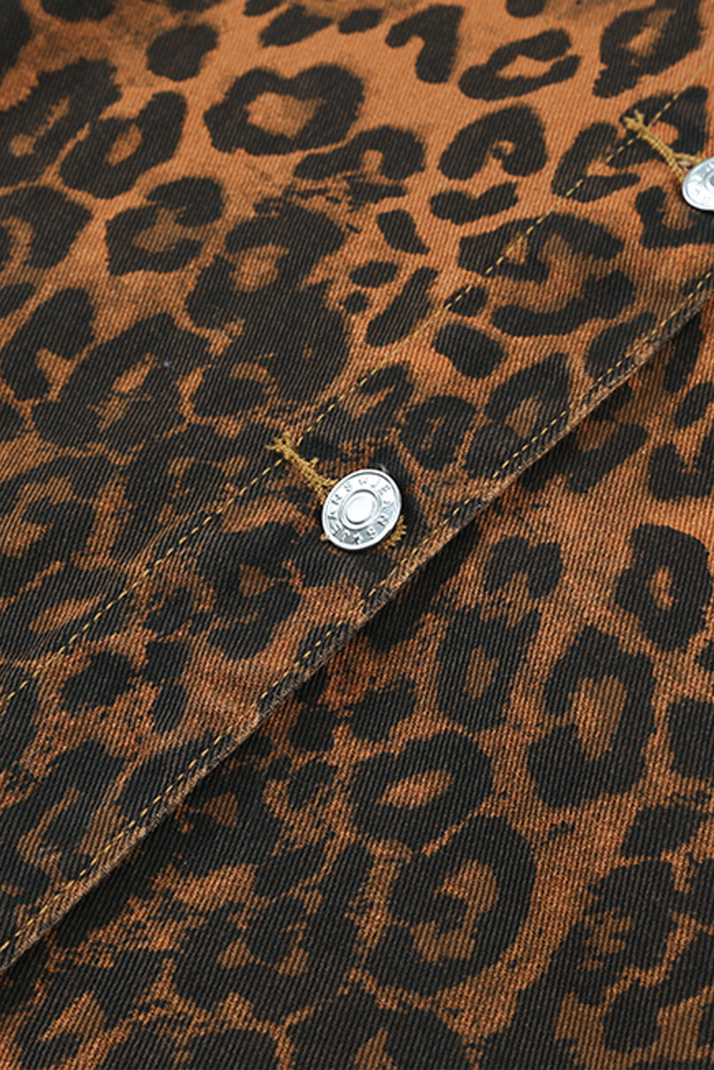 Leopard Print Hooded Denim Jacket