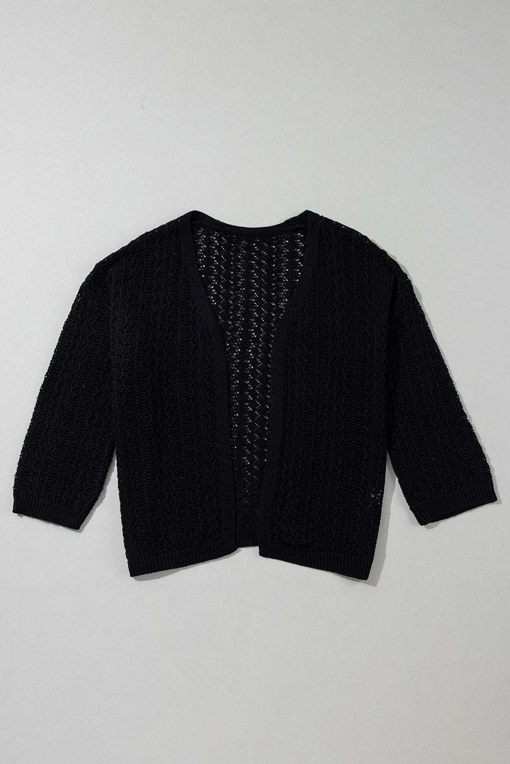 Casual Apricot Hollow Out Knit Cardigan