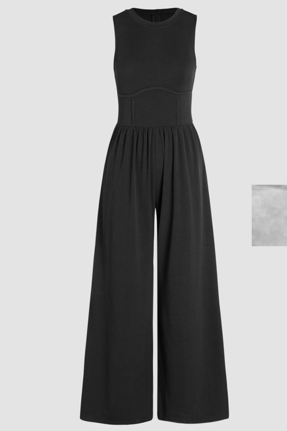 Black Plus Size Sleeveless Wide Leg Jumpsuit