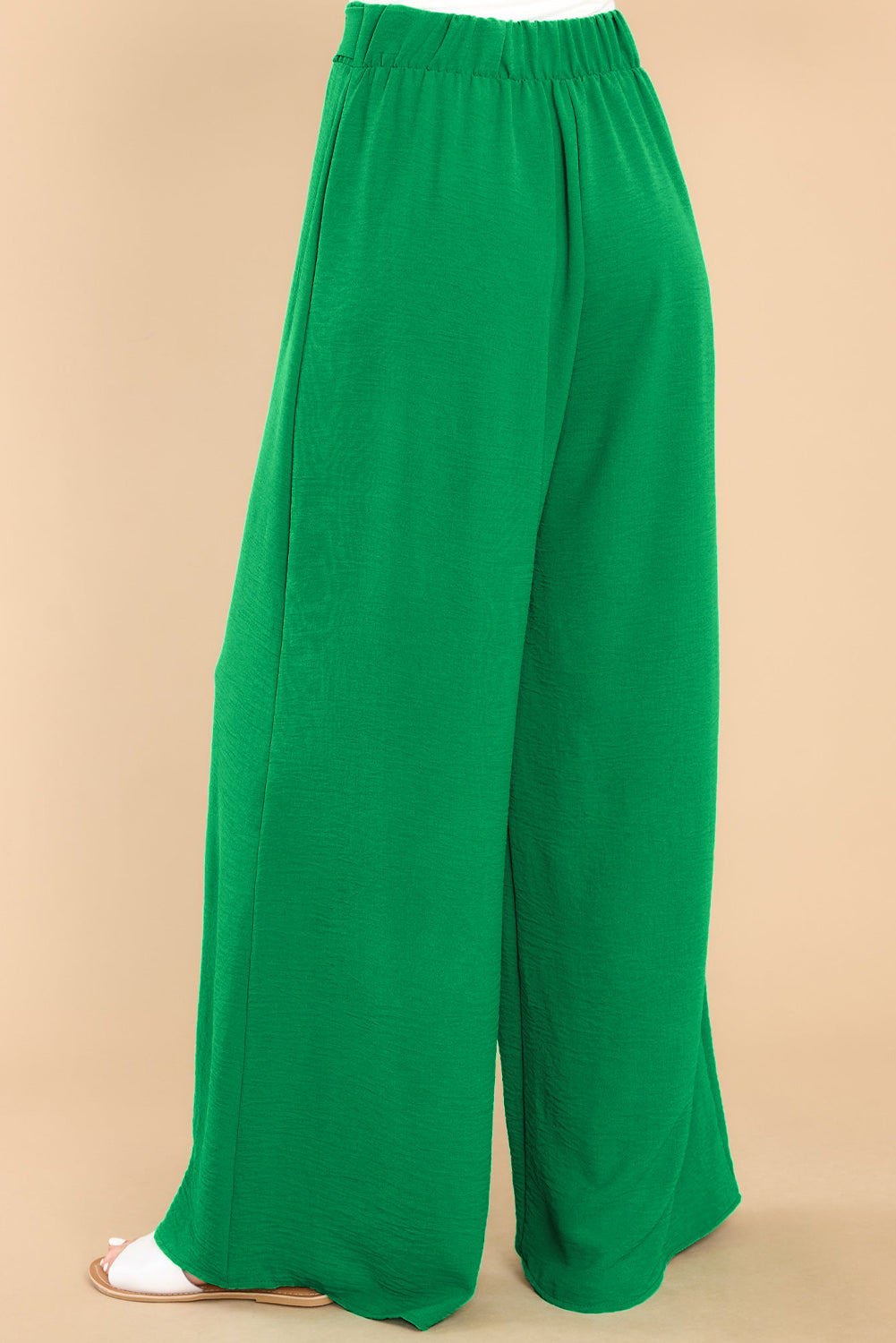 Bright Green High Waisted Belted Wide Leg Pants