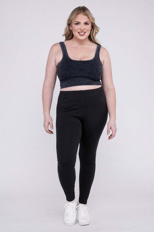 Plus Size Premium Cotton Full Length Leggings