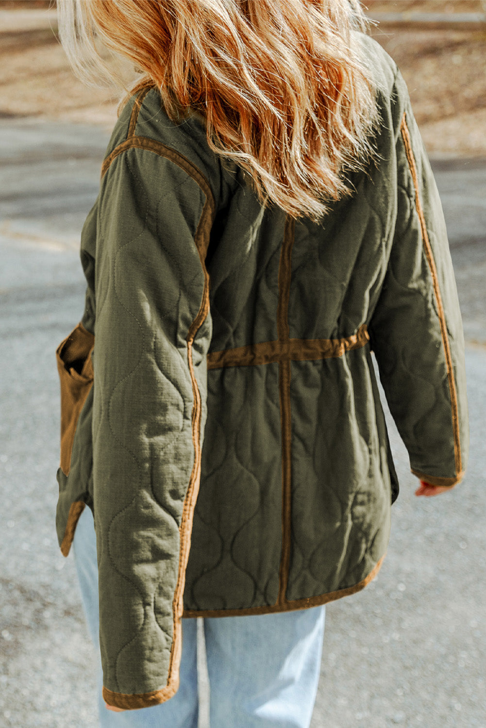 Thick Stitching Quilted Drawstring Jacket(Available in Plus Size)