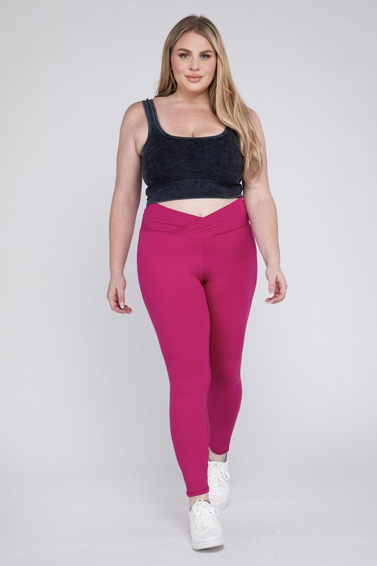 Plus Size V Waist Full Length Leggings