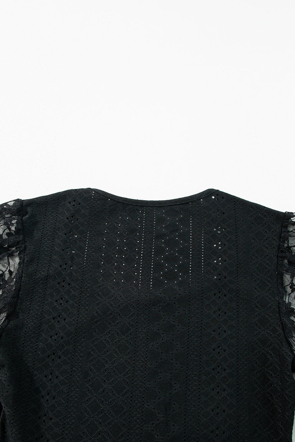 Black Lace Bishop Sleeve Bodysuit