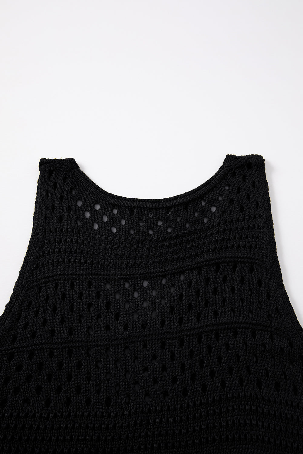 Black Hollow Out Crochet Cover Up