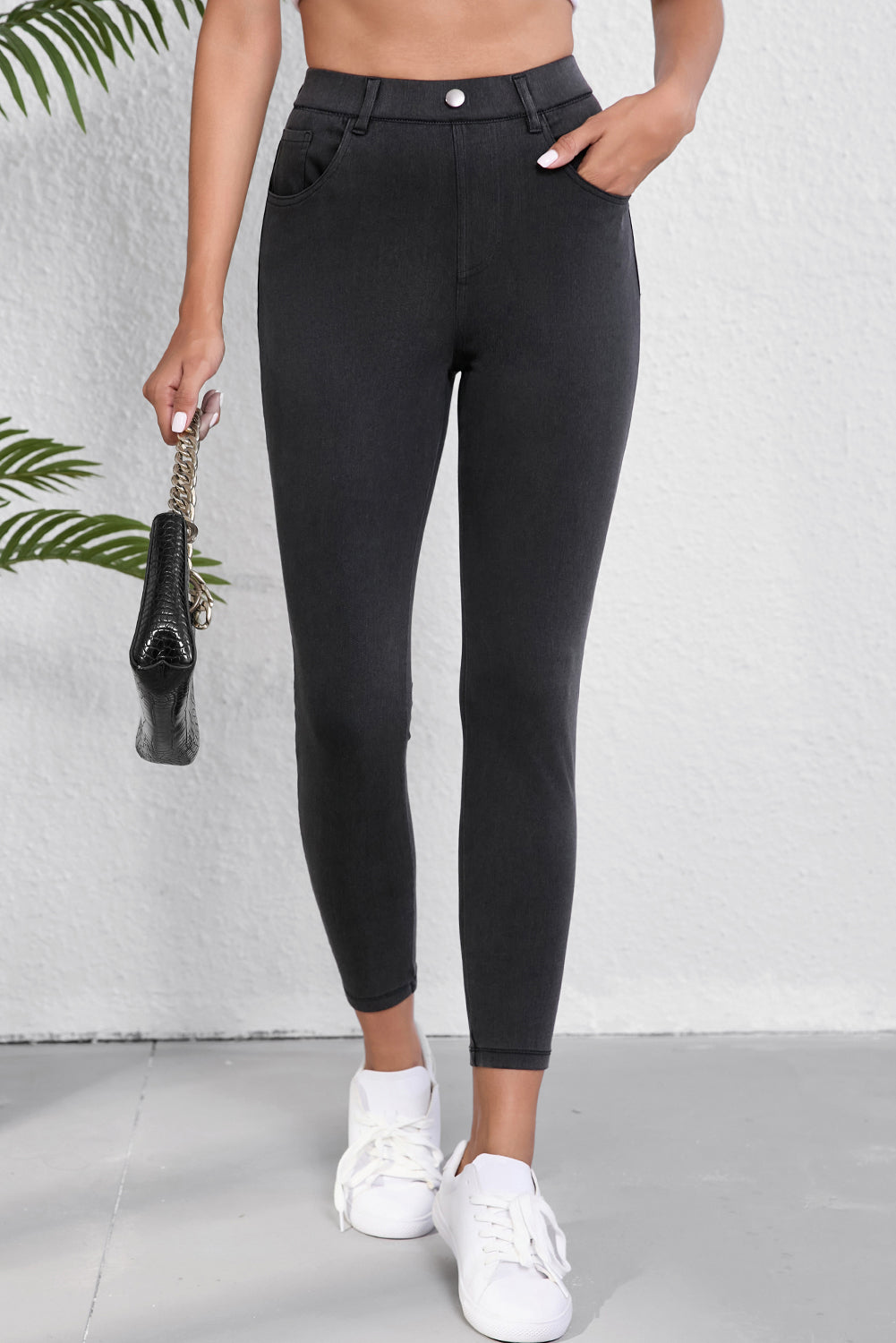 Black Skinny Fit High Waist Jeans