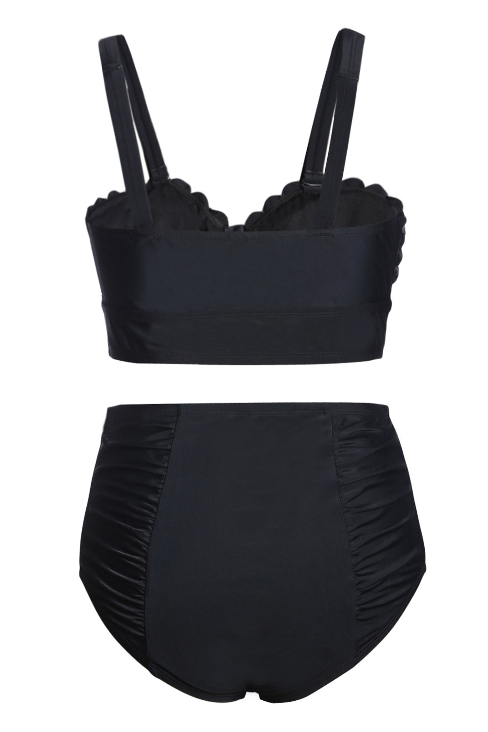 Black Plus Size High Waist Bikini Swimsuit