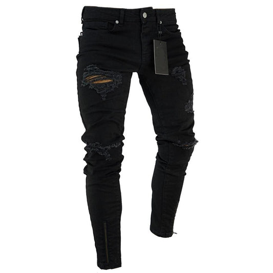 Men Black Distressed Jeans