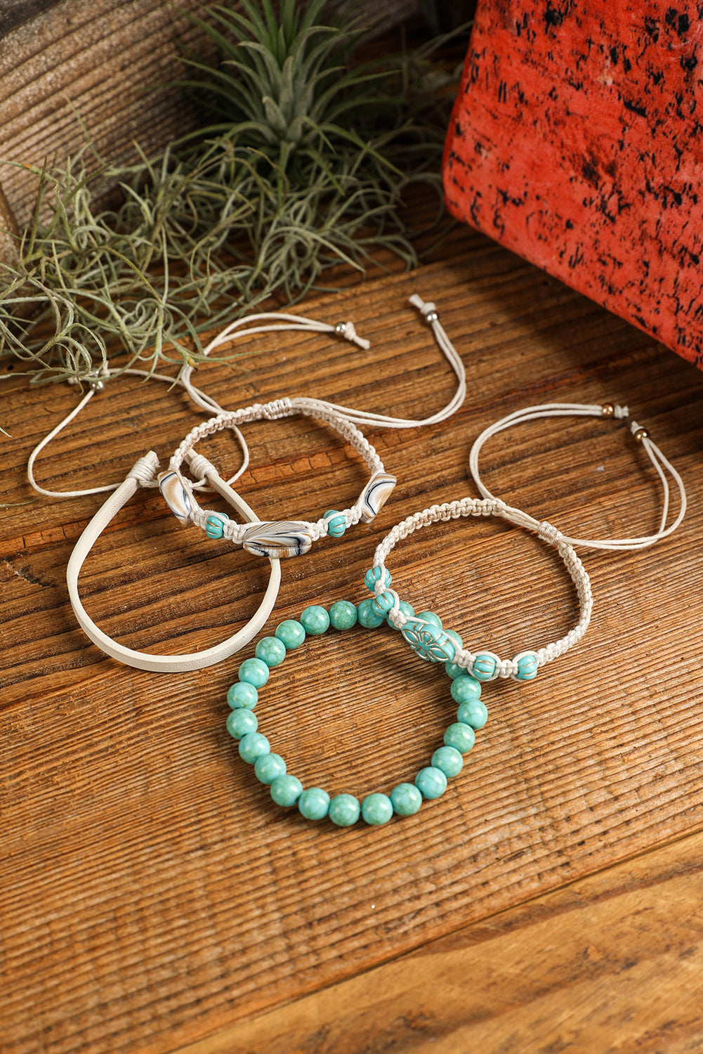 Turquoise Shell Multi Layered Bracelet Set