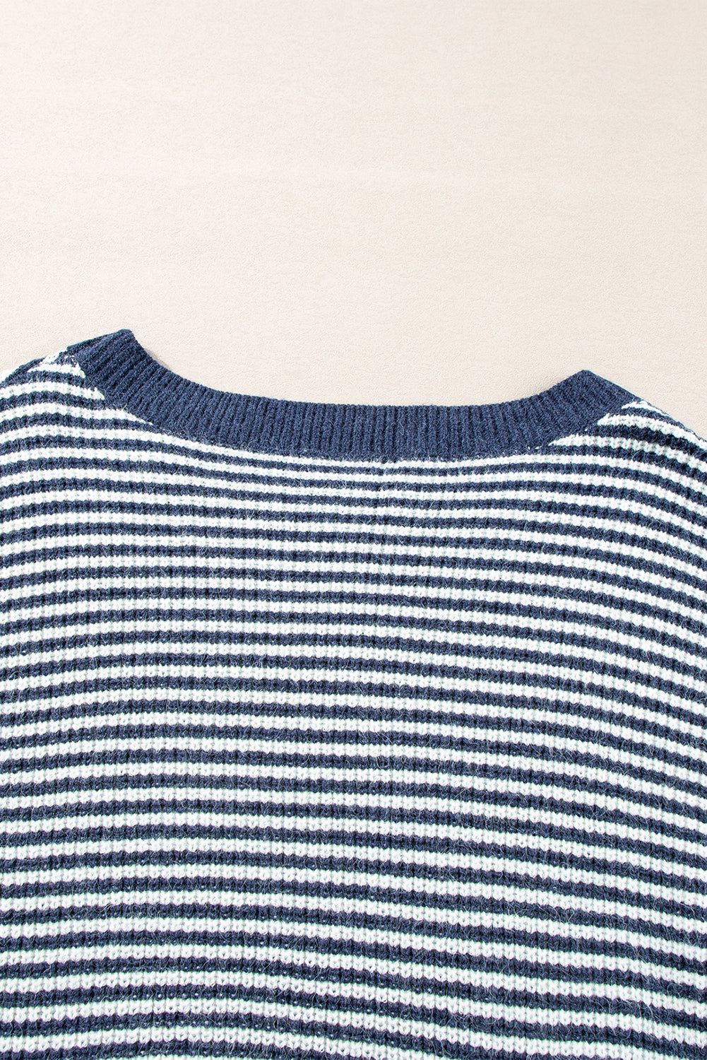 Sail Blue Striped Drop Shoulder Sweater