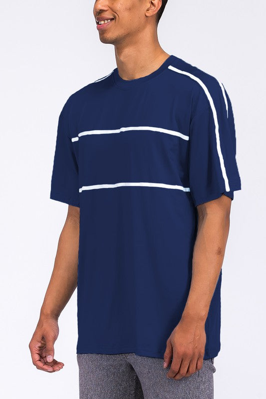 Round Neck Tape Stripe T-shirt